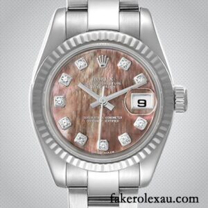 ZF Rolex Datejust 179174 26mm Ladies Black Mother of Pearl Dial Silver-tone